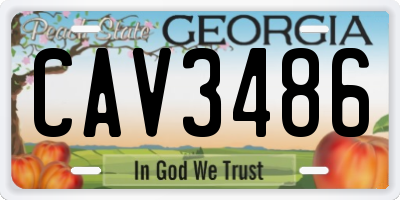 GA license plate CAV3486