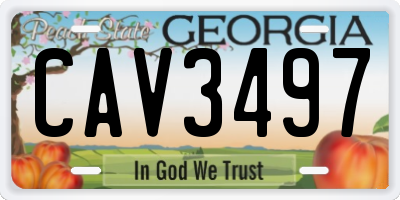 GA license plate CAV3497