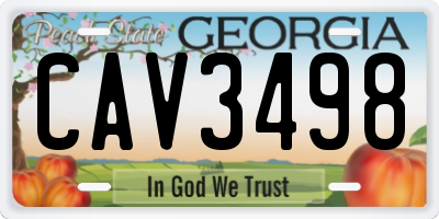 GA license plate CAV3498