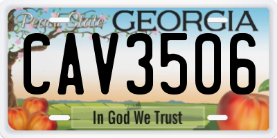 GA license plate CAV3506