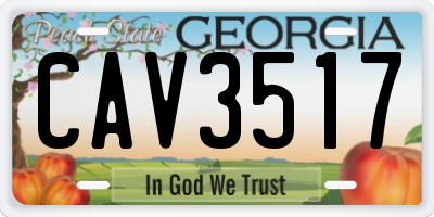 GA license plate CAV3517