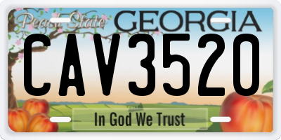 GA license plate CAV3520