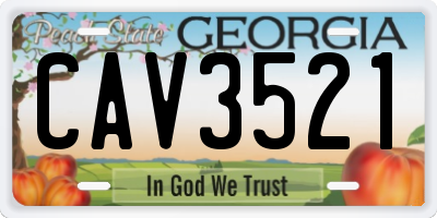 GA license plate CAV3521