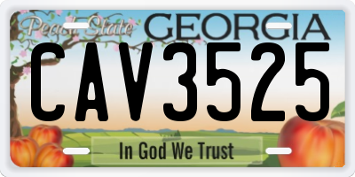 GA license plate CAV3525
