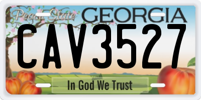 GA license plate CAV3527