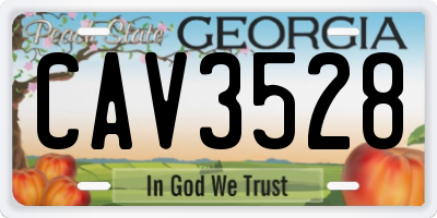 GA license plate CAV3528