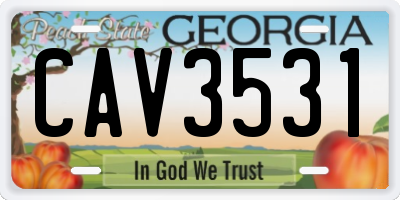GA license plate CAV3531