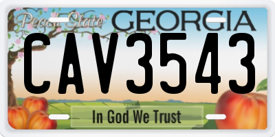 GA license plate CAV3543