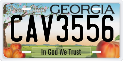 GA license plate CAV3556