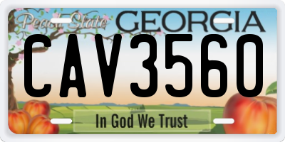 GA license plate CAV3560