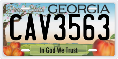 GA license plate CAV3563