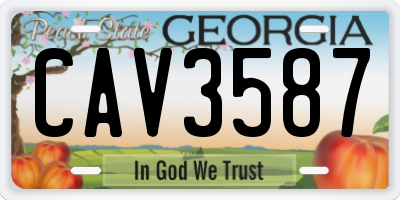 GA license plate CAV3587