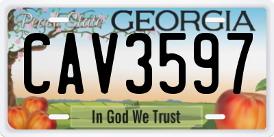 GA license plate CAV3597