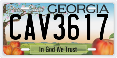 GA license plate CAV3617
