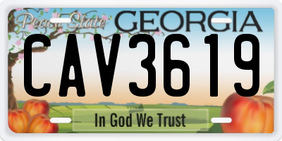 GA license plate CAV3619