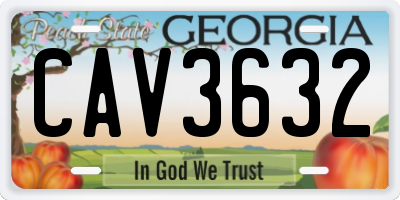GA license plate CAV3632