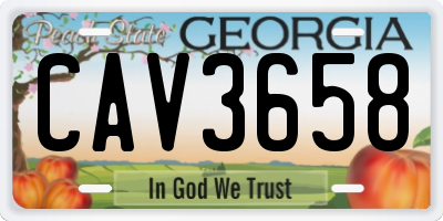 GA license plate CAV3658