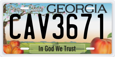 GA license plate CAV3671