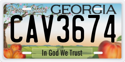 GA license plate CAV3674