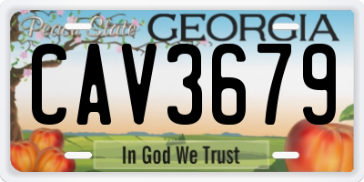 GA license plate CAV3679
