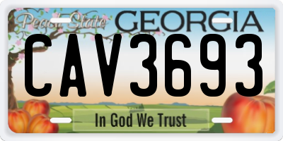 GA license plate CAV3693