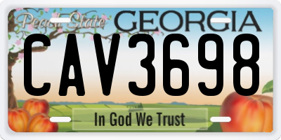 GA license plate CAV3698