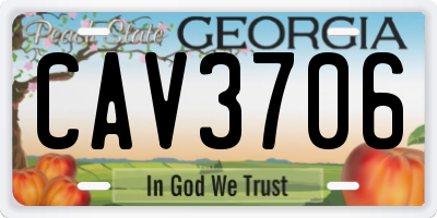 GA license plate CAV3706