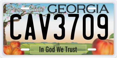 GA license plate CAV3709