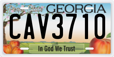 GA license plate CAV3710