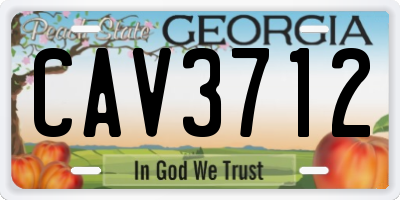 GA license plate CAV3712