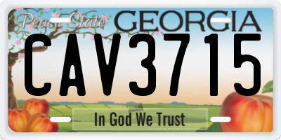 GA license plate CAV3715
