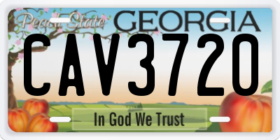 GA license plate CAV3720