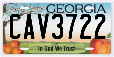 GA license plate CAV3722