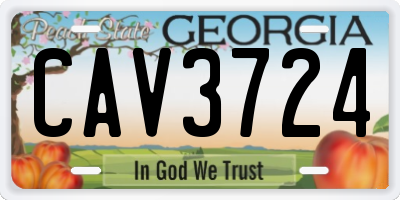 GA license plate CAV3724