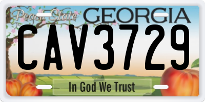 GA license plate CAV3729