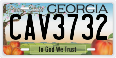 GA license plate CAV3732