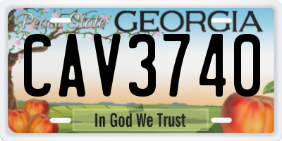 GA license plate CAV3740