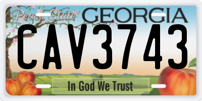 GA license plate CAV3743