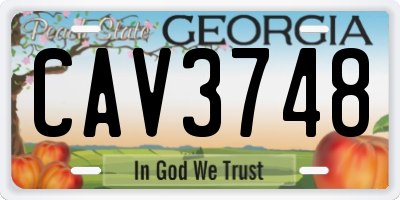 GA license plate CAV3748