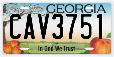GA license plate CAV3751