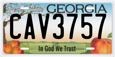 GA license plate CAV3757