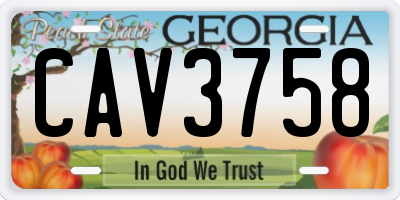 GA license plate CAV3758
