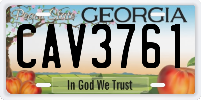 GA license plate CAV3761