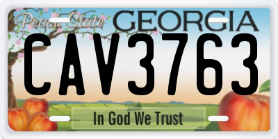 GA license plate CAV3763
