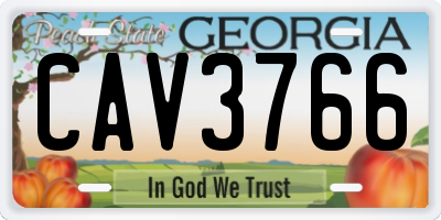 GA license plate CAV3766