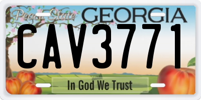 GA license plate CAV3771