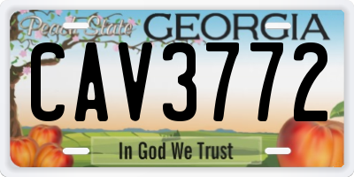 GA license plate CAV3772
