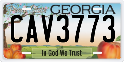 GA license plate CAV3773
