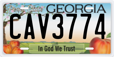 GA license plate CAV3774