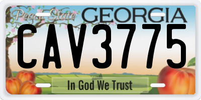 GA license plate CAV3775